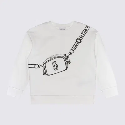 Little Marc Jacobs Kids' White And Black Cotton Sweatshirt In Avorio