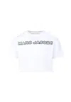 Marc Jacobs White Crop T-shirt For Girl With Logo In White