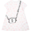LITTLE MARC JACOBS WHITE DRESS FOR BABY GIRL WITH PRINT AND POLKA DOTS