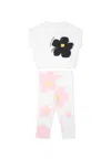Marc Jacobs White Suit For Baby Girl With Flowers In White