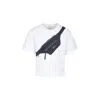 Marc Jacobs White T-shirt For Boy With Belt Bag Print In P Bianco