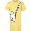 LITTLE MARC JACOBS YELLLOW DRESS FOR GIRL WITH BAG PRINT AND LOGO