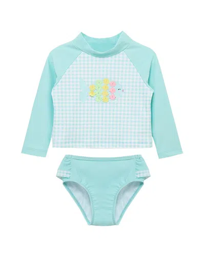 Little Me 2pc Fish Rashguard In Green