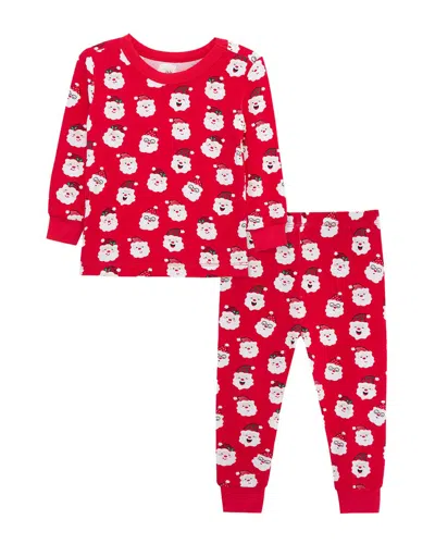 Little Me 2pc Santa Pajama Set In Red