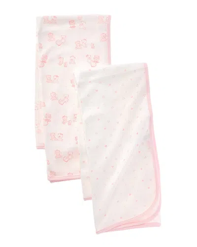 Little Me Kids' 2pk Bears Receiving Blanket In Pink