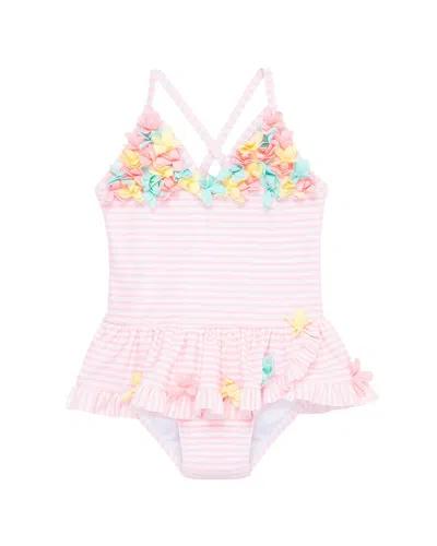 Little Me Kids' 3d Multi Swimsuit In Pink