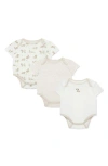 Little Me 3-pack Assorted Print Bodysuits In Neutral