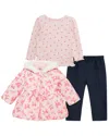 Little Me 3pc Bow Jacket Set In Multi