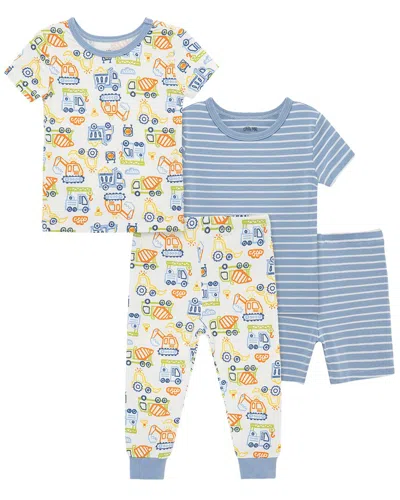 Little Me Kids' 4pc Construction 4pc Pj In Multi