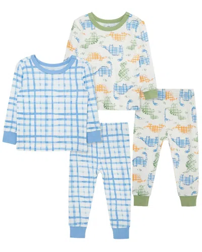 Little Me 4pc Dino Bamboo Pajama Set In Multi