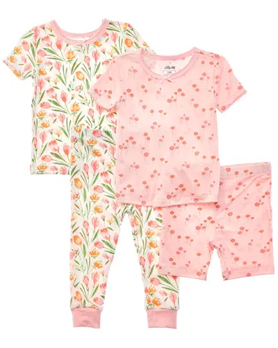 Little Me 4pc Tulip 4pc Pj In Multi