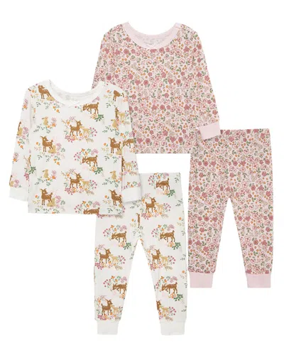 Little Me 4pc Woodland Bamboo Pajama Set In Neutral