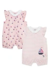 Little Me Babies'  Assorted 2-pack Rompers In Pink