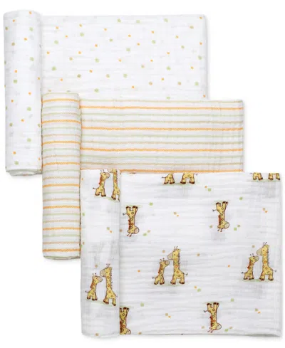 Little Me Baby 3-pc. Muslin Giraffe Blankets Set In White