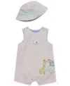 Little Me Baby Boy 2-pc. Safari Sunsuit & Bucket Hat Set In Tan