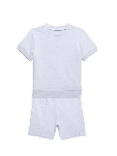 Little Me Baby Boy's 2-piece Tee & Shorts Set In Grey