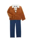 Little Me Little Boy's 3-piece Corduroy Jacket, Tee & Pants Set In Blue