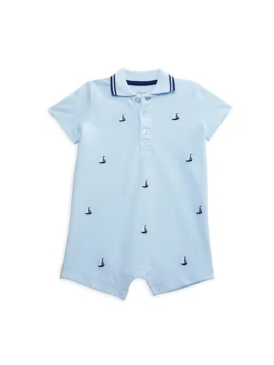 Little Me Baby Boy's Sailboat Graphic Romper In Blue