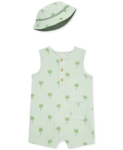 Little Me Baby Boys 2-pc. Romper & Bucket Hat Set In Green