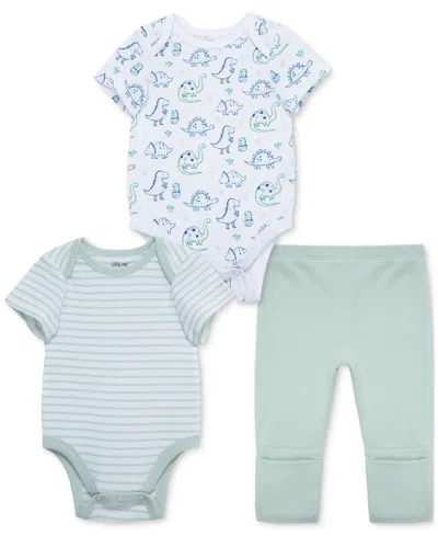 Little Me Baby Boys 3-pc. Dino Bodysuits & Pants Set In Green