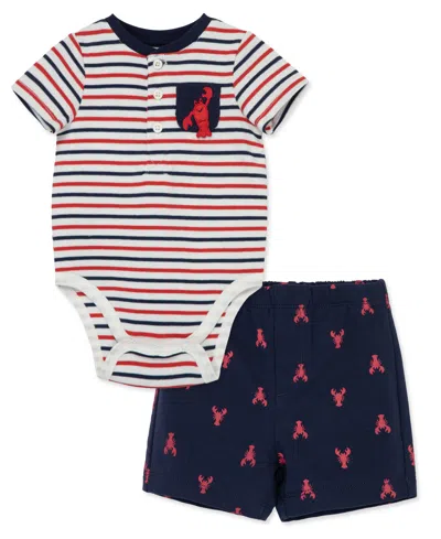 Little Me Baby Boys Bodysuit Shorts Set In Blue