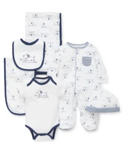 Little Me Baby Boys 6-pc. Cotton Puppy Toile Gift Set In Blue