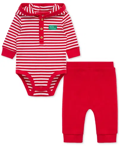 Little Me Baby Boys Cotton Santa Bodysuit & Pants, 2 Piece Set In Multi