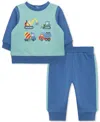 Little Me Baby Boys Cotton Trucks Sweatshirt & Jogger Pants, 2 Piece Set In Multi