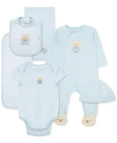Little Me Baby Boys Cute Bear Cotton Gift Box Set In Blue