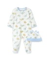 Little Me Baby Boys Dinomite Footed Coverall And Cap Set, 2 Piece In Ivory Multi