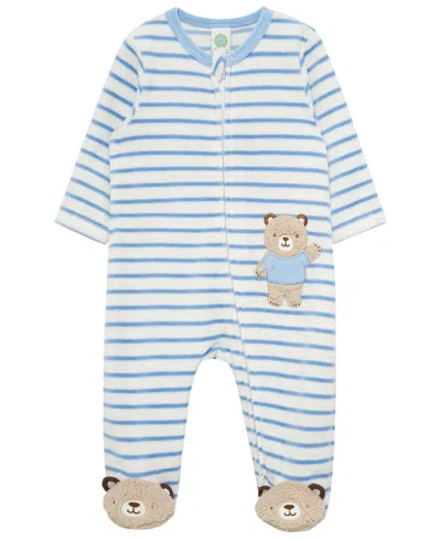Little Me Baby Boys' Fuzzy Bear Footie Coverall In Animal Print