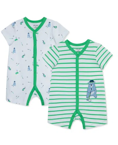 LITTLE ME BABY BOYS GOLF 2 PACK ROMPERS