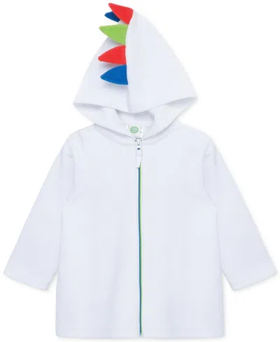 Little Me Baby Boys Neutral Hooded Robe Coverup In White,blue