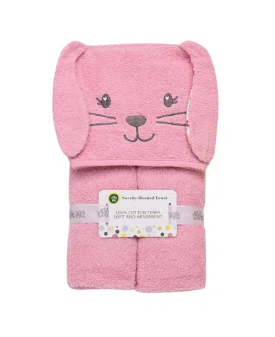Little Me Baby Boys Or Baby Girls Bunny Cotton Hooded Bath Towel In Pink