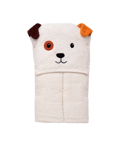 Little Me Baby Boys Or Baby Girls Puppy Cotton Hooded Bath Towel In Ivory