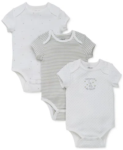 Little Me Baby Boys Or Baby Girls Welcome To The World Bodysuits, Pack Of 3 In White