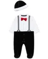 Little Me Baby Boys Handsome Footed Pajamas And Hat Set In White