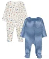 Little Me Pup Parade 2-pack Assorted Footies In Multi