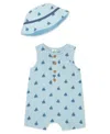 LITTLE ME BABY BOYS SAILBOATS ROMPER WITH HAT