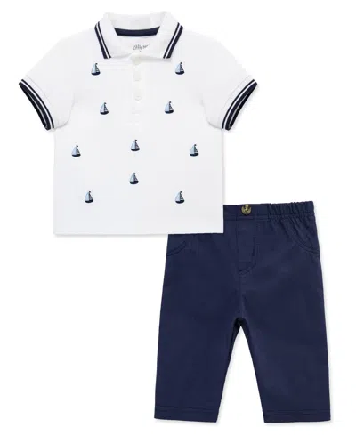 Little Me Baby Boys' Short-sleeve Polo Shirt & Pants, 2-piece Set In Multi