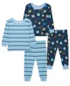 Little Me Baby Boys Space Pajamas, 4 Piece Set In Blue