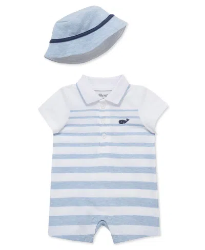 Little Me Baby Boys' Striped Romper & Hat, 2-piece Set In Multi