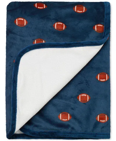 Little Me Baby Football Blanket In Blue