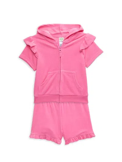 Little Me Baby Girl's 2-piece Zip Hoodie & Shorts Set In Pink