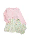 LITTLE ME BABY GIRL'S 3-PIECE FLORAL DRESS, SHIRT & BLOOMERS SET