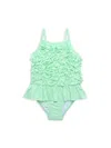 LITTLE ME BABY GIRL'S 3D FLORAL RUFFLE ONE PIECE SWIMSUIT