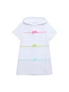 Little Me Baby Girls Multi-colored Bow Terry Swim Cover Up In White