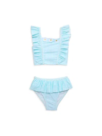 Little Me Babies' Daisy Gingham Two-piece Swimsuit In Blue