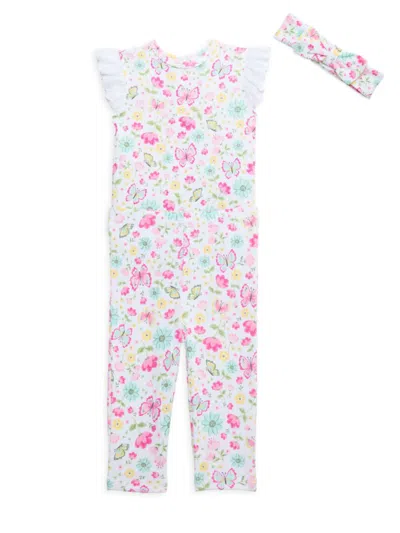 Little Me Baby Girl's Floral 3-piece Bodysuit, Leggings & Hairband Set