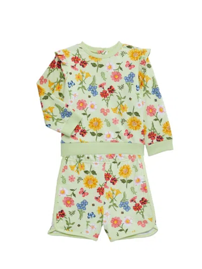 Little Me Baby Girl's Floral Tee & Shorts Set In Yellow Multi